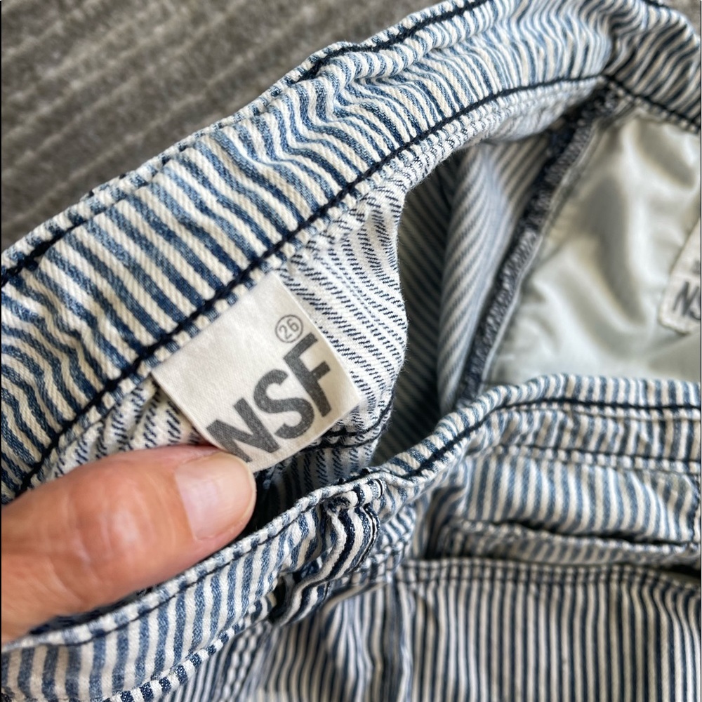 NSF distress, blue and white stripes , lightweight jeans - Picture 7 of 11